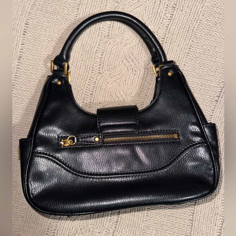 Guess Black Shoulder Bag with Gold Details - Picture 8 of 13